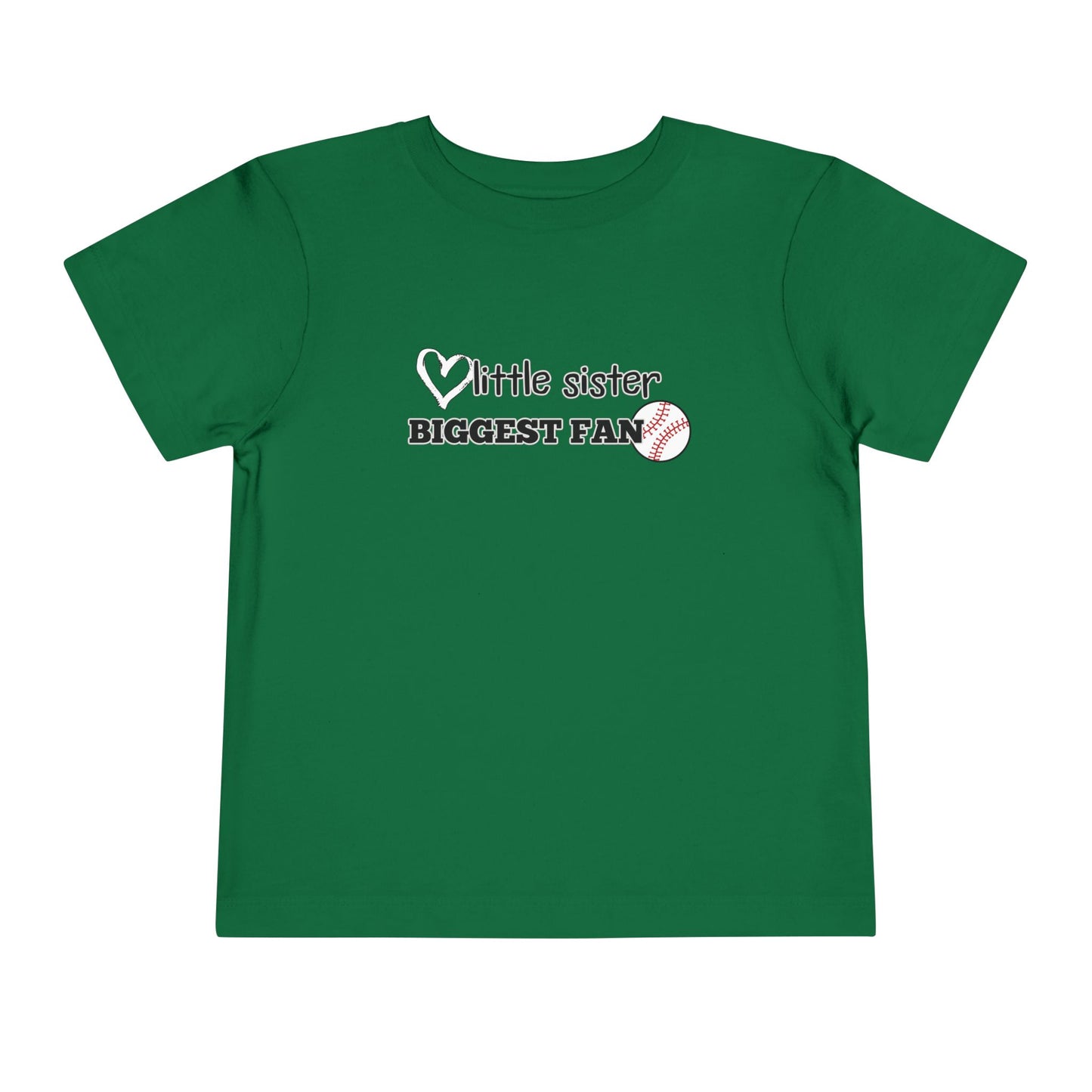 Little Sister, Biggest Fan (Baseball) Toddler Tee