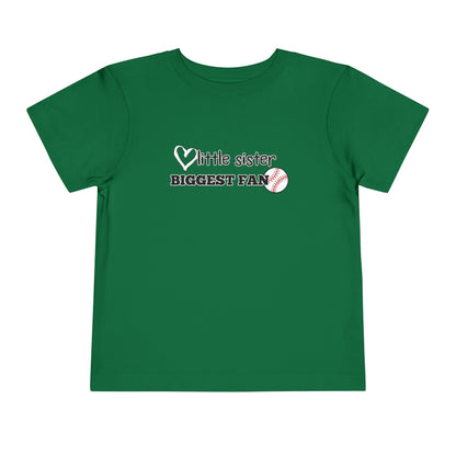 Little Sister, Biggest Fan (Baseball) Toddler Tee