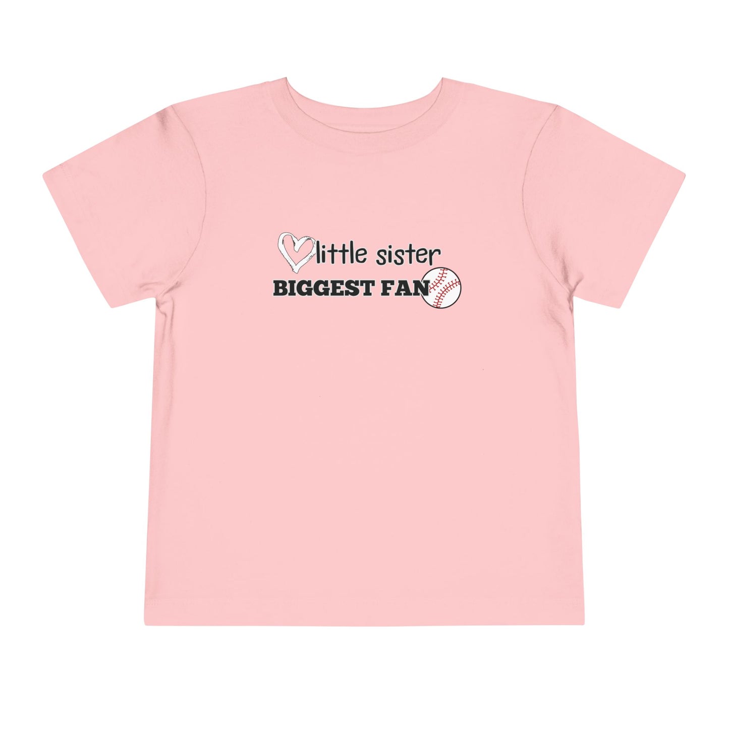 Little Sister, Biggest Fan (Baseball) Toddler Tee