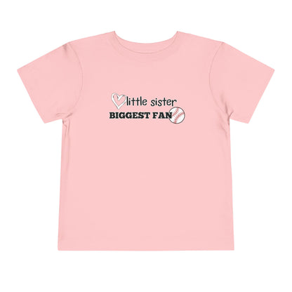 Little Sister, Biggest Fan (Baseball) Toddler Tee