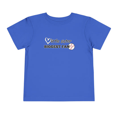 Little Sister, Biggest Fan (Baseball) Toddler Tee