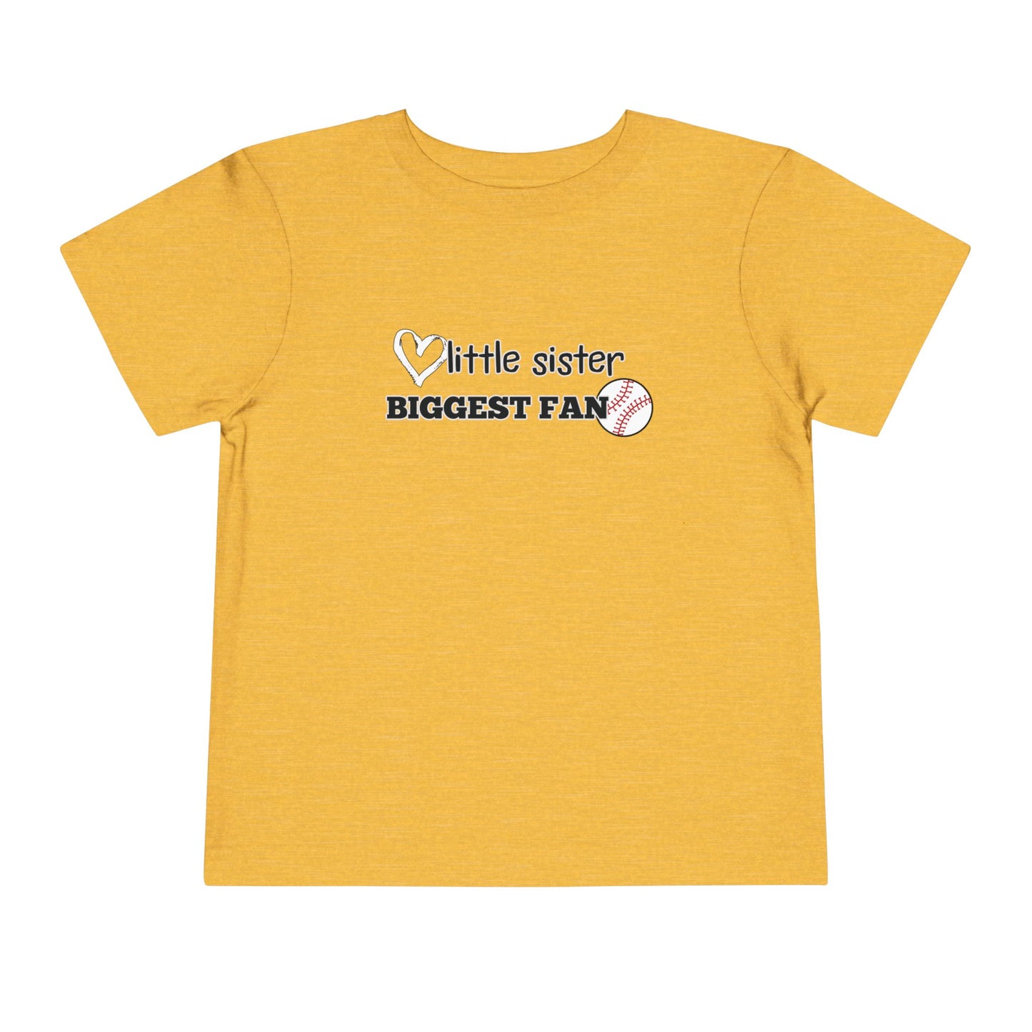 Little Sister, Biggest Fan (Baseball) Toddler Tee