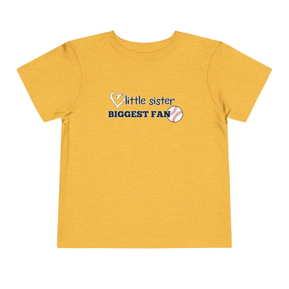 Little Sister, Biggest Fan (Baseball) Toddler Tee