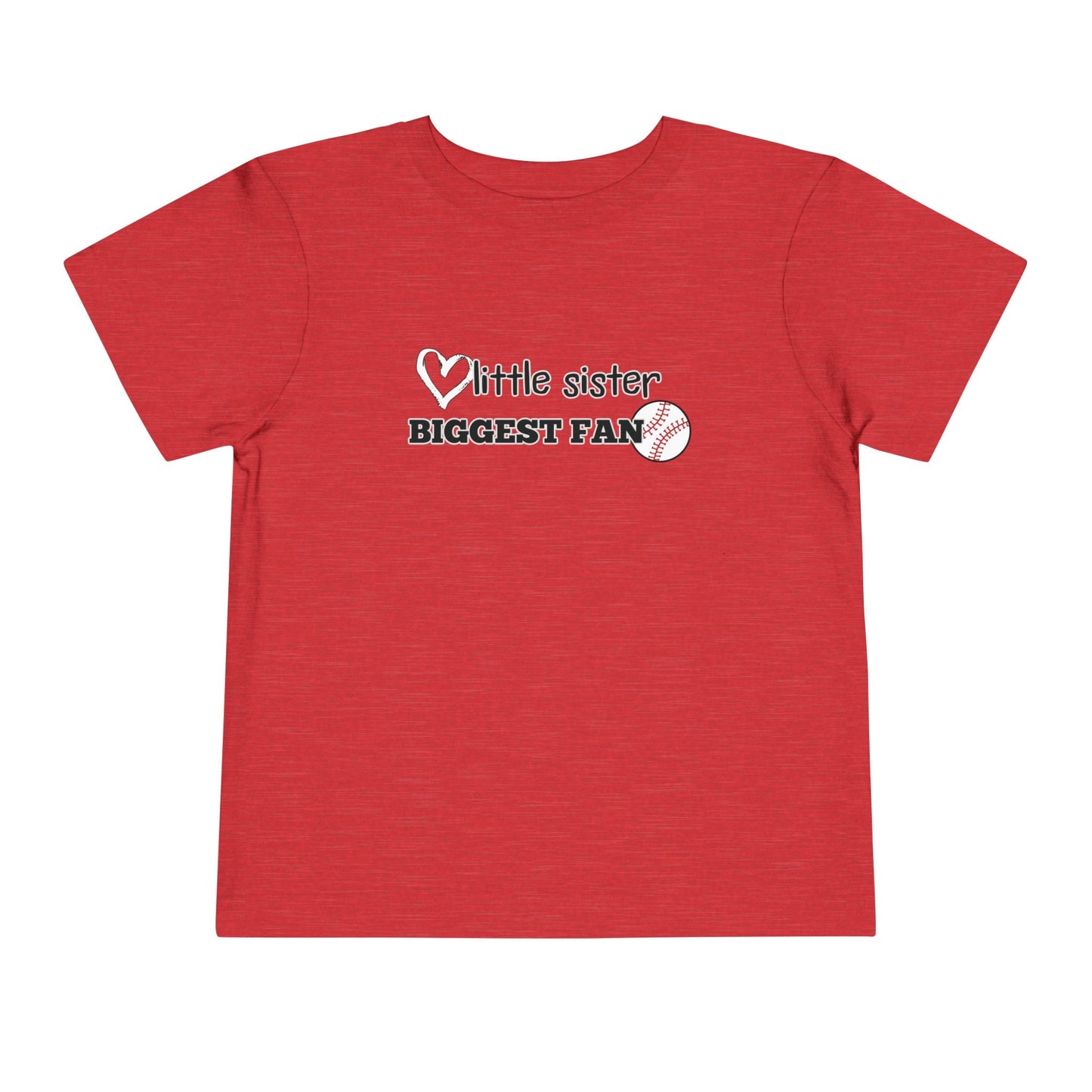 Little Sister, Biggest Fan (Baseball) Toddler Tee