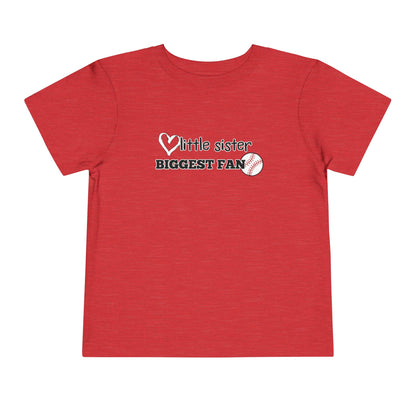 Little Sister, Biggest Fan (Baseball) Toddler Tee