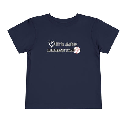 Little Sister, Biggest Fan (Baseball) Toddler Tee