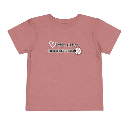 Little Sister, Biggest Fan (Baseball) Toddler Tee