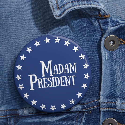 Madam President Button (blue)