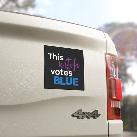 This Witch Votes Blue | Car Magnet